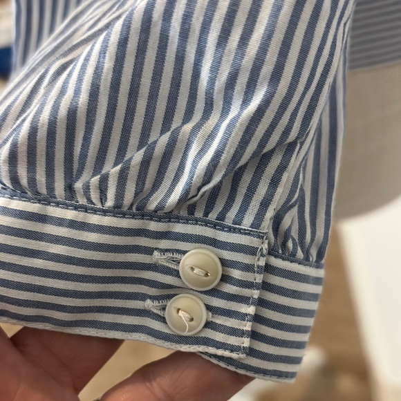 Madewell Striped Wrap Top - Blue/White - Picture 4 of 8